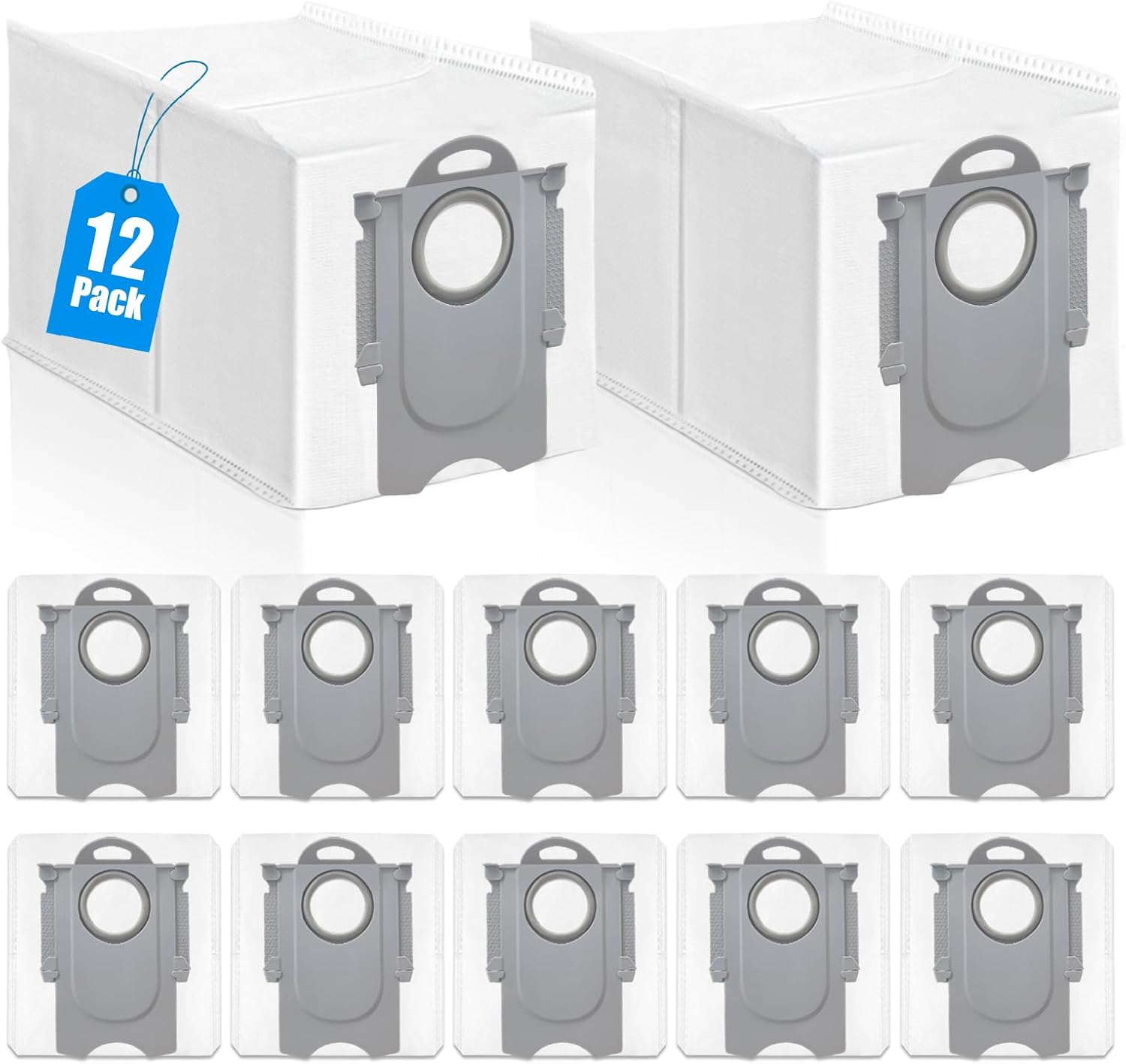 12 Staubbeutel Für Saugroboter – Kompatibel Mit Q Revo Und Saros – 4-lagige Filtration – Antiallergen – Für Wohn- Und Schlafzimmer – 12 X 20 X 14 Cm