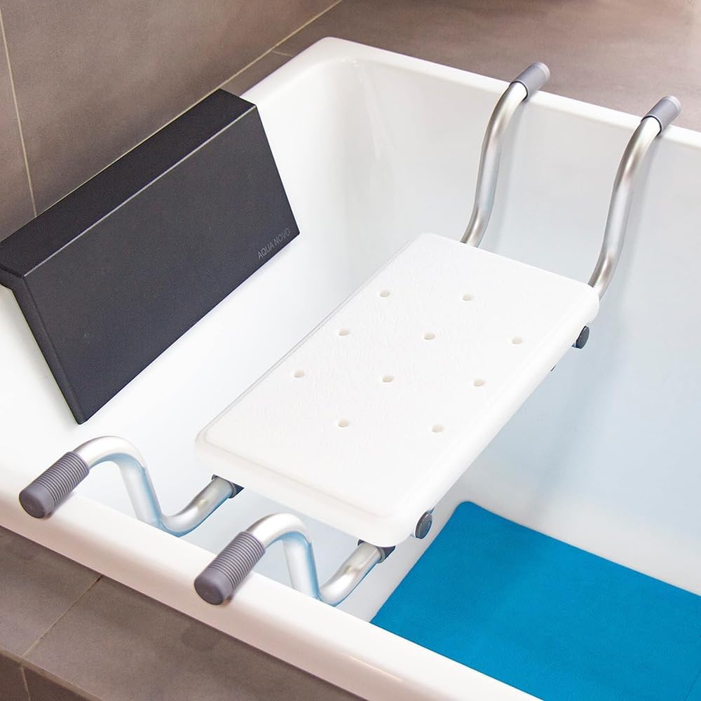 Hängender Badewannensitz – 1 Stück – Weißes Aluminium Und Pe – Verstellbar Und Rutschfest – Für Senioren Und Personen Mit Eingeschränkter Mobilität – 72–82 X 30 X 16 Cm