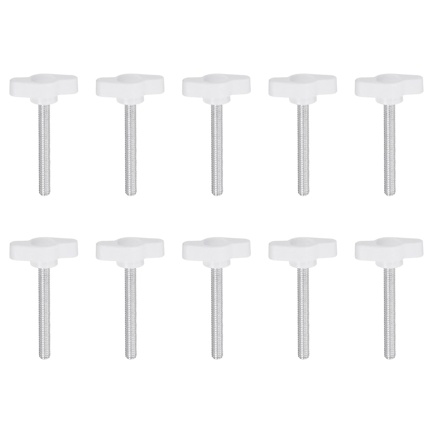 Sternförmige Spannschrauben – 10er-pack – Kunststoff Und Stahl – Gewinde M5 X 40 Mm – Für Industriemaschinen – Weiß