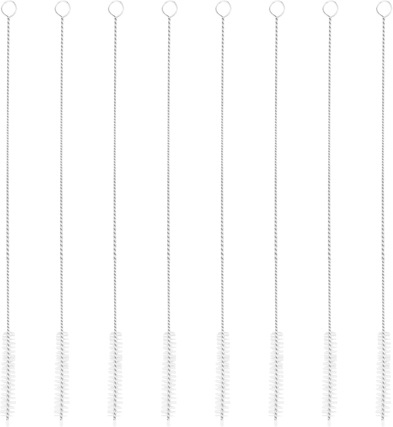 8er-set Strohbürsten – Stahl Und Nylon – Tiefenreinigung, 30 Cm – Wiederverwendbar – Küche Und Heimwerken – Weiß