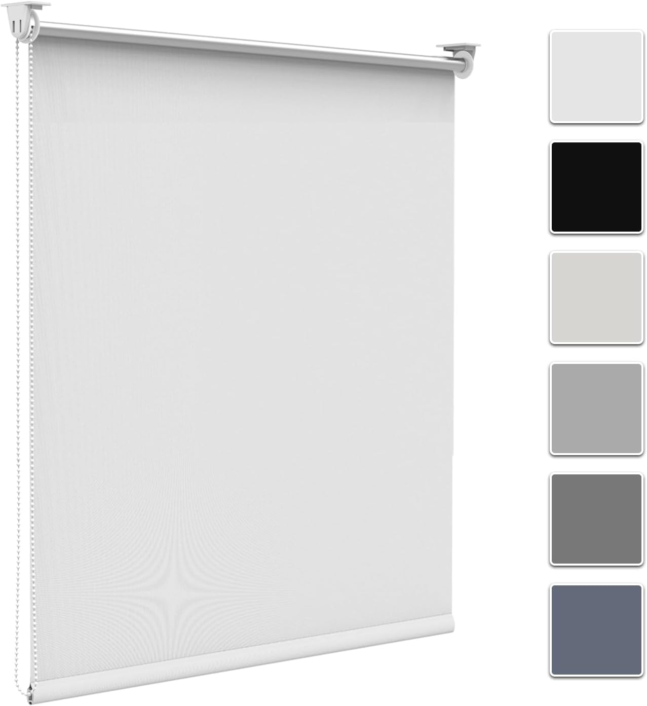 Verdunkelungsrollo – 1-teilig – Weißes Polyester – Wärmedämmung – Schlaf- Und Wohnzimmer – 40 X 130 Cm