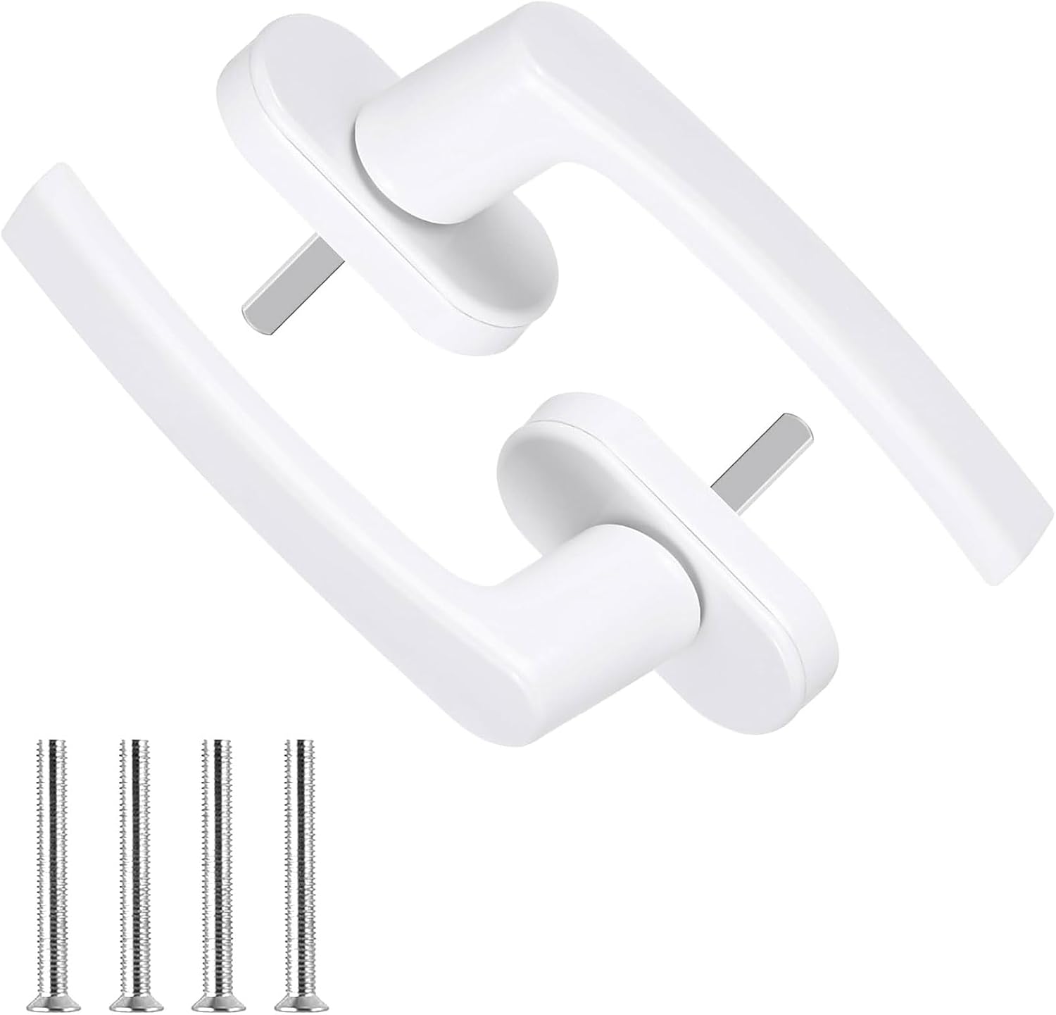 Fenstergriff – 2er-set – Weiße Aluminiumlegierung – Sicherer Verriegelungsmechanismus – Für Pvc- Und Upvc-fenster – Abmessungen: 13,8 X 8 Cm