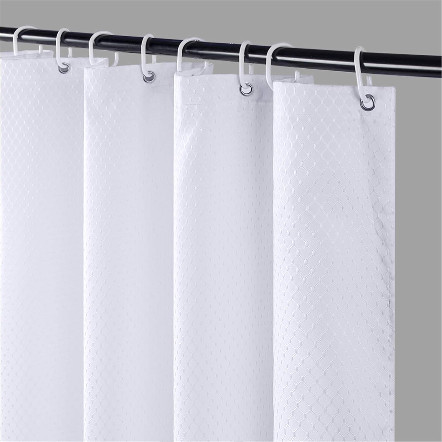 Duschvorhang – 1-teilig – Dickes Waffelgewebe Aus Polyester – Wasserdicht Und Schimmelresistent – Für Badezimmer – Weiß, 90 X 180 Cm
