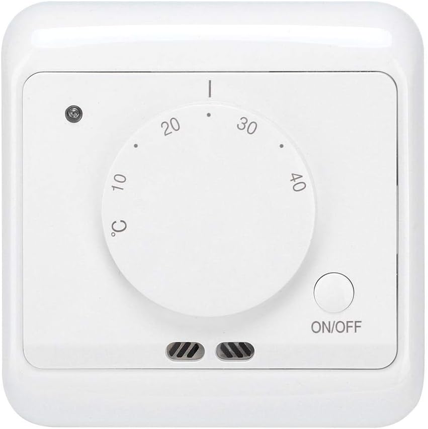 Mechanischer Wandthermostat – 1 Stück – Robustes Pc-kunststoffgehäuse – Temperaturregelung 5–40 °c – Elektrische Heizung Für Büro/hotel – 86 X 86 X 41 Mm, Weiß