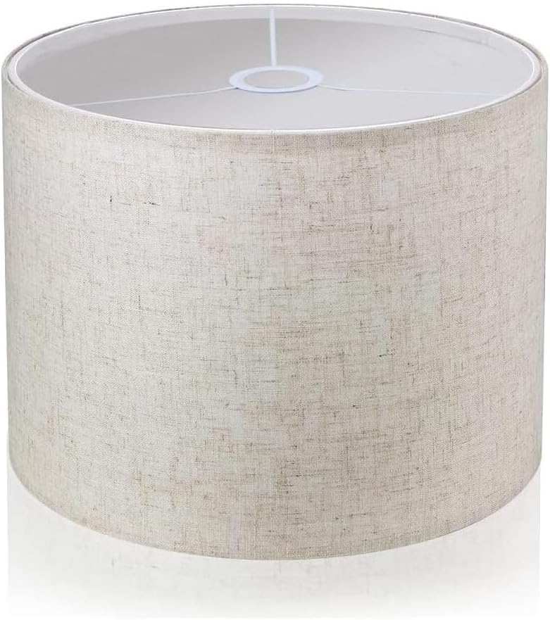 Lampenschirm Aus Leinen, Ø 30 Cm – 1 Stück – Moderner Stil – Sanftes Licht – Für Wohn- Und Schlafzimmer – Weiß – E27-fassung