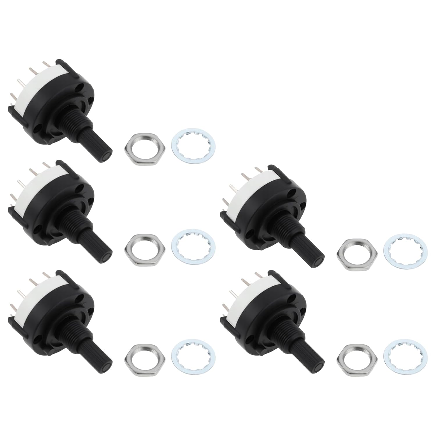Drehschalter – 5er-pack – Kunststoff Und Metall – 3-polig, 4-wege – Für Leiterplatten- Und Audiomontage – 26 X 38 Mm