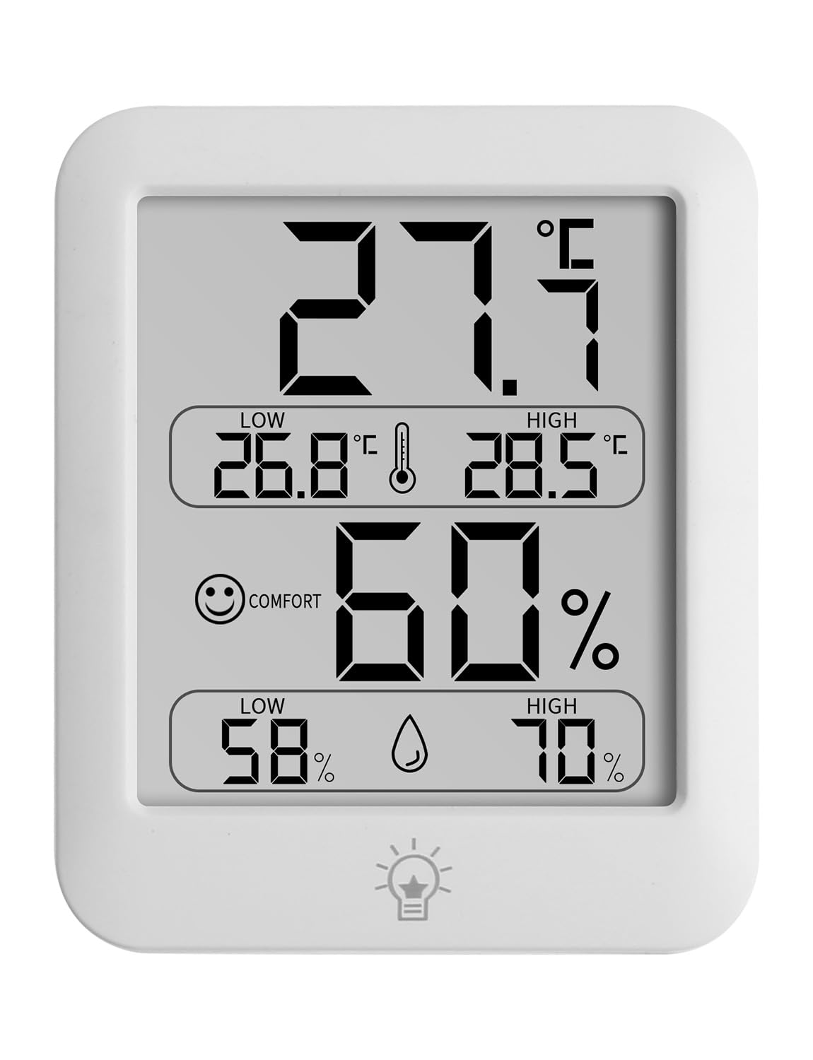 Digitales Innenthermometer – 1 Stück – Weißer Kunststoff – Misst Temperatur Und Luftfeuchtigkeit – Für Zuhause Und Büro – Celsius/fahrenheit-lcd-anzeige