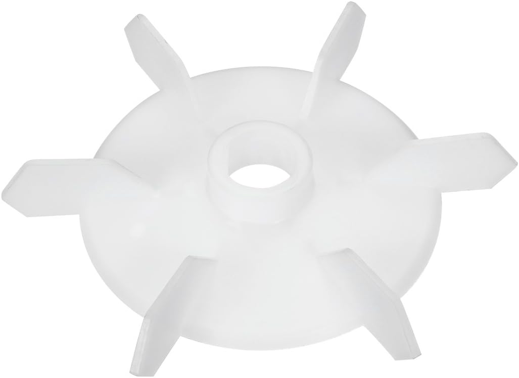 Lüfterflügel – 1 Stück – Weißer Kunststoff – 6-flügelige Motorkühlung – Für 16-mm-motorwelle – 140 X 16 Mm