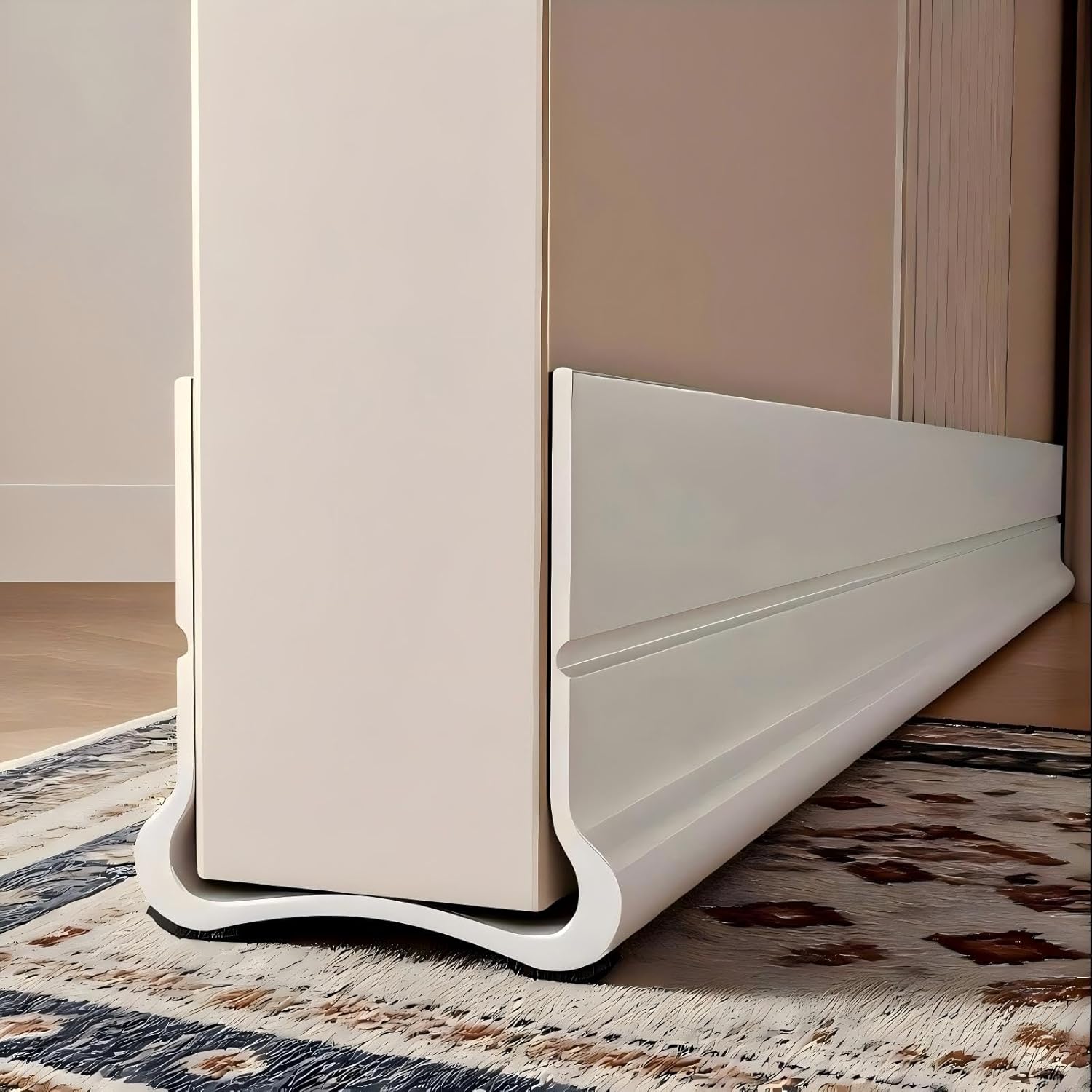 93 Cm Weiße Türbodendichtung – 1 Stück – Silikon Und Schaumstoff – Schalldämmung Und Zugluftschutz – Für Glatte Innenflächen – Spaltbreite 0,3 Bis 2,6 Cm