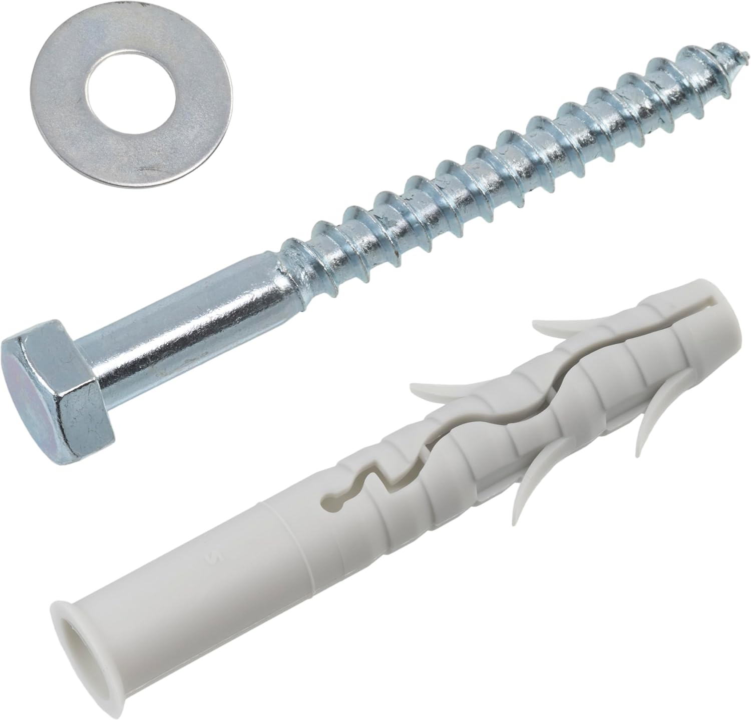 Set Mit 10 Nylonankern Ø14x100mm Mit Flügeln + M10 Holzschrauben - Solide Befestigung Für Regale Und Gestelle Aus Beton, Ziegel Und Betonsteinen