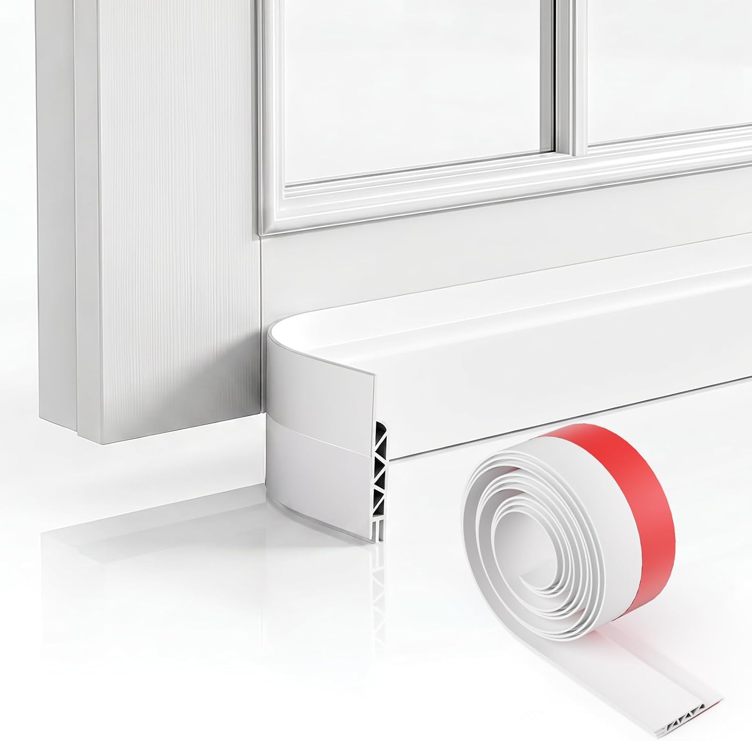 Isolierender Türzugstopper – 1 Stück – Flexibles Tpe – Blockiert Zugluft Und Lärm – Für Eingangsbereiche Und Innenräume – Weiß, 100 Cm