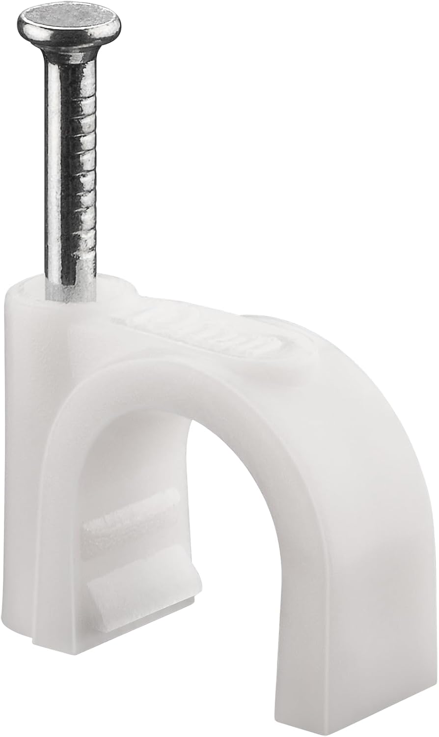Kabelbinder – 100er-packung – Weißer Kunststoff – Wandmontage Bis 10 Mm – Für Innenräume Und Büros – Mit Integriertem Nagel