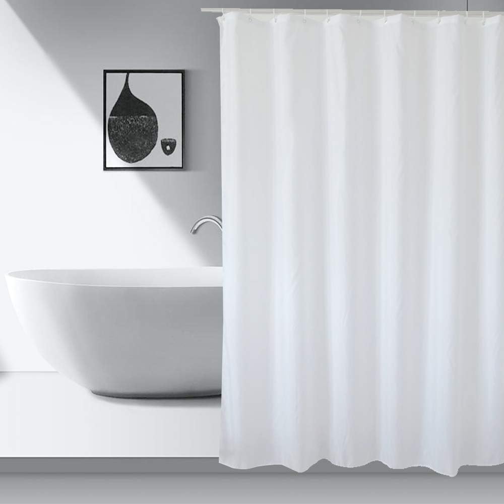 Duschvorhang 120 X 200 Cm – 1 Stück – Wasserdichtes Polyester – Schimmelresistent Und Beschwerter Saum – Für Badezimmer – Weiß