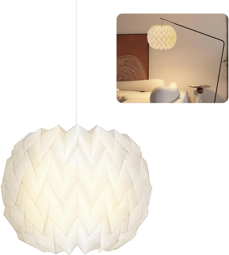 Origami-lampenschirm Aus Papier – 1 Stück – Nordischer Stil, Faltbar – Sanftes Licht – Wohnzimmer, Schlafzimmer, Küche – Weiß