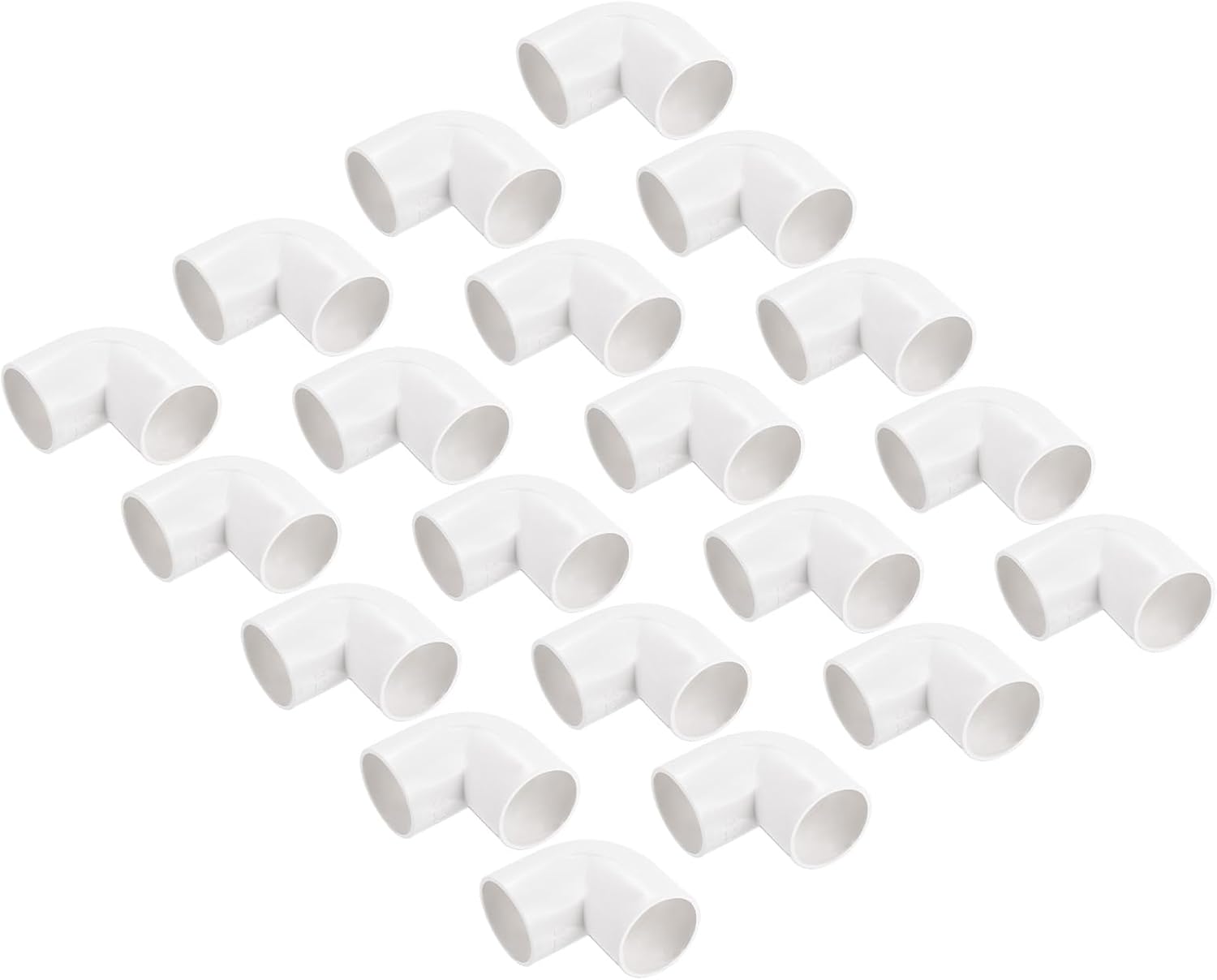 90°-pvc-winkelstück – 30er-pack – Weiß, 20 Mm – Rohrrichtungsänderung – Elektroinstallation, Garten, Möbel – Durchmesser 20 Mm