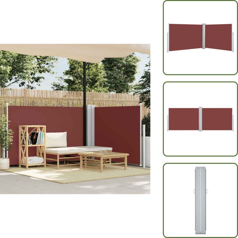Ausziehbare Seitenmarkise Braun 120 X 1000 Cm - Sonnenschutz - Gartensonnenblende - Markise - Terrassenüberdachung - Sichtschutz