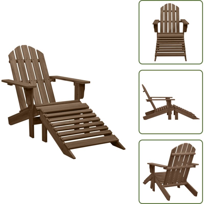 Gartensessel Mit Fußstütze Holz Braun - Gartensessel - Holzsessel - Outdoor Möbel - Lounge Chair - Gartenlounge