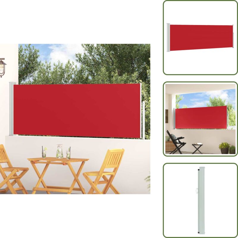 Ausziehbare Seitenmarkise 100x300 Cm Rot - Balkonmarkise - Sonnenschutz Balkon - Seitenmarkise - Gartensonnenblende - Terrassenüberdachung