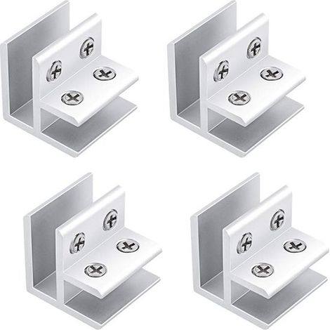 Longziming – Befestigungsset Für Glas Aus Aluminiumlegierung – Verstärkte Clips Mit Gummipads – Für Balustraden, Geländer, Treppen Und Balkone – Einfache, Bohrfreie Montage – 4 Stück