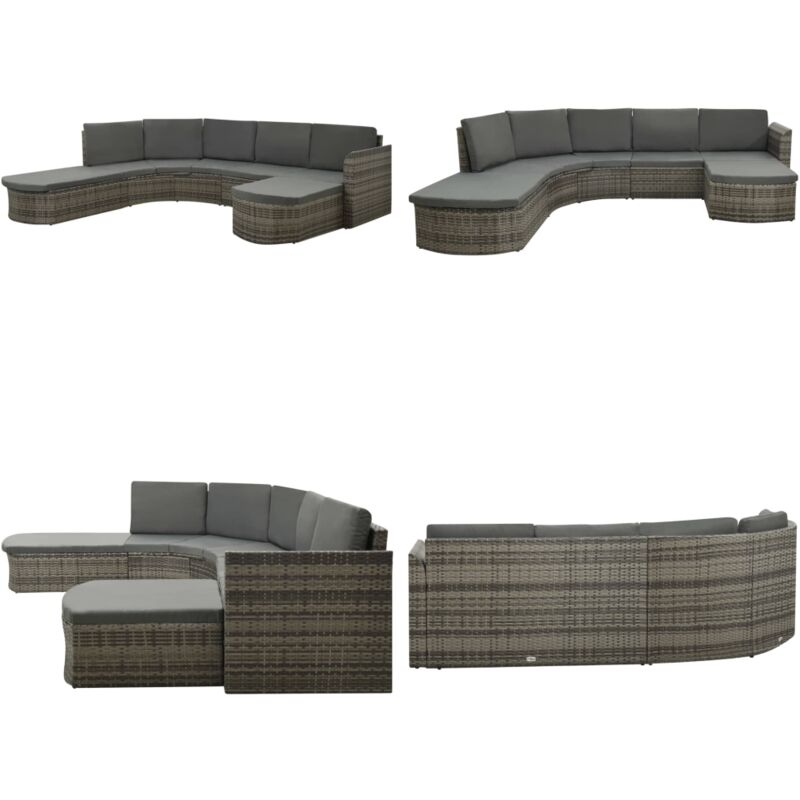 4-tlg. Garten-lounge-set Mit Auflagen Poly Rattan Grau - Gartenloungesessel - Outdoor Möbel - Gartenmöbel Set - Rattan Gartenmöbel - Graue Gartenmöbel - Home & Living