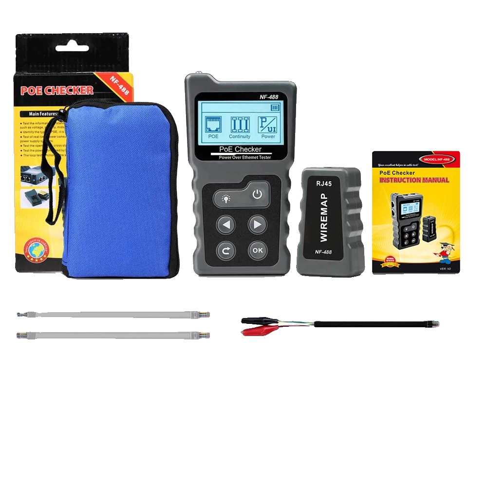 Netzwerkkabeltester, Poe-test, Lcd-display, Nf-488
