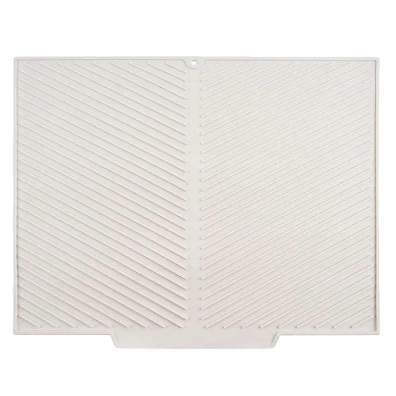 Geschirrabtropfmatte, Silikonmaterial, Rutschfestes Design, Elfenbeinweiß-a, 42.5x33cm-b