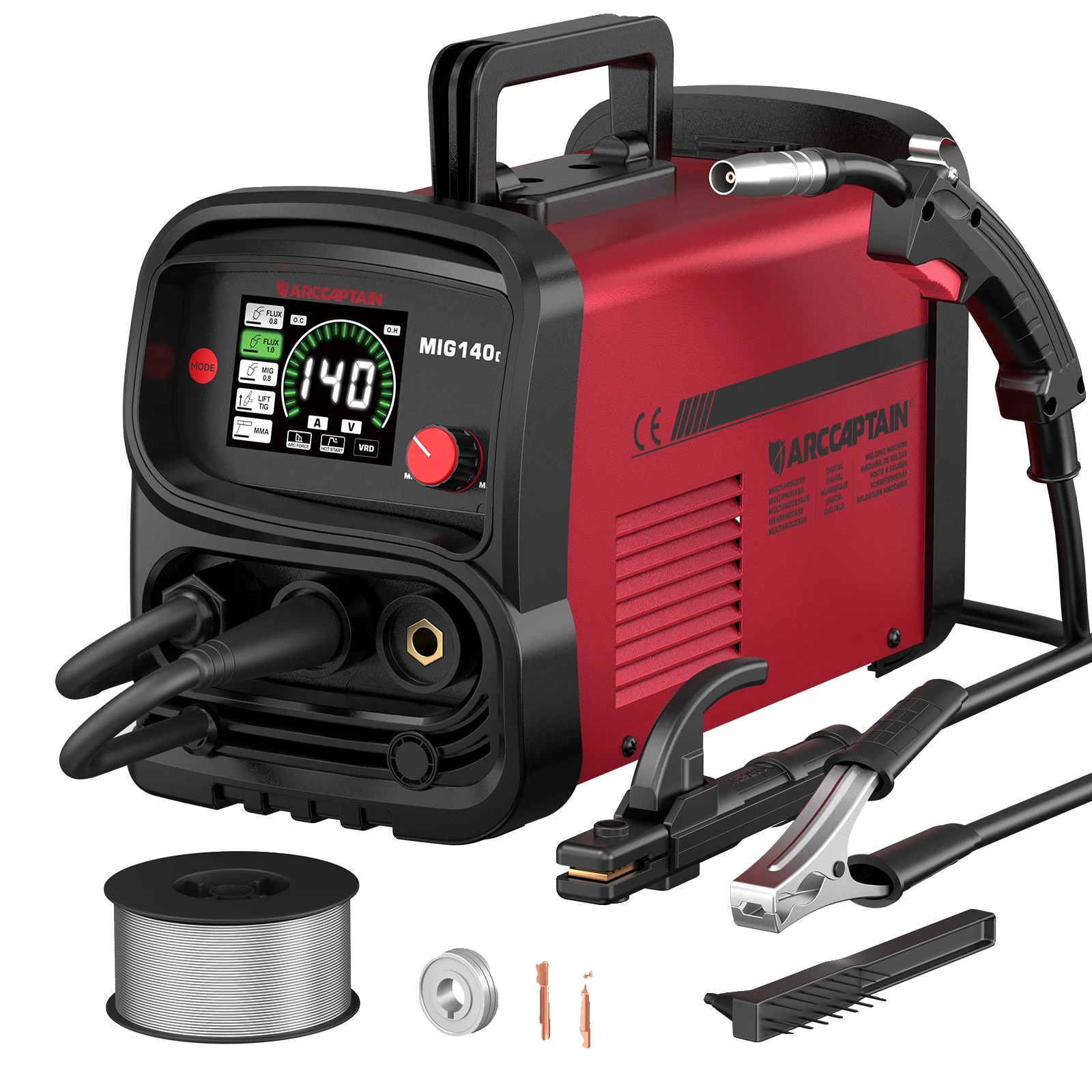 Mig-schweißmaschine, 4-in-1-funktionalität, Synergische Steuerung, 220v-240v Eu-stecker