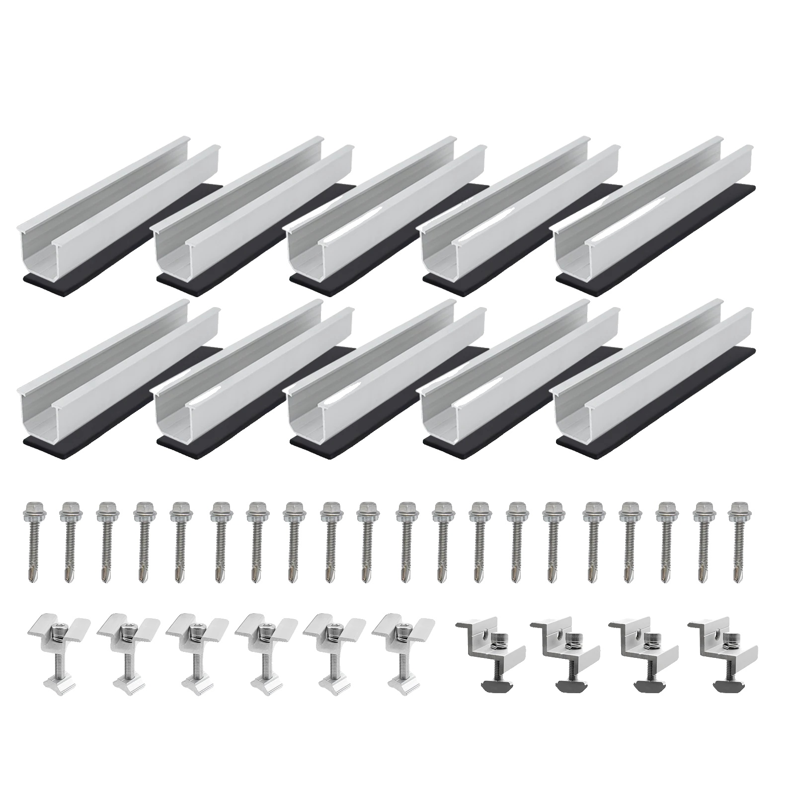 Solarmodul-montagehalterungen, Langlebiges Aluminium, Vielseitige Kompatibilität, 10pcs