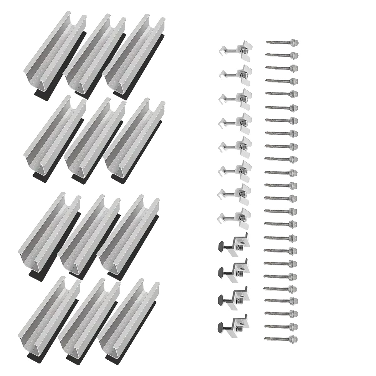 Solarmodul-montagehalterungen, Langlebiges Aluminium, Vielseitige Kompatibilität, 12pcs