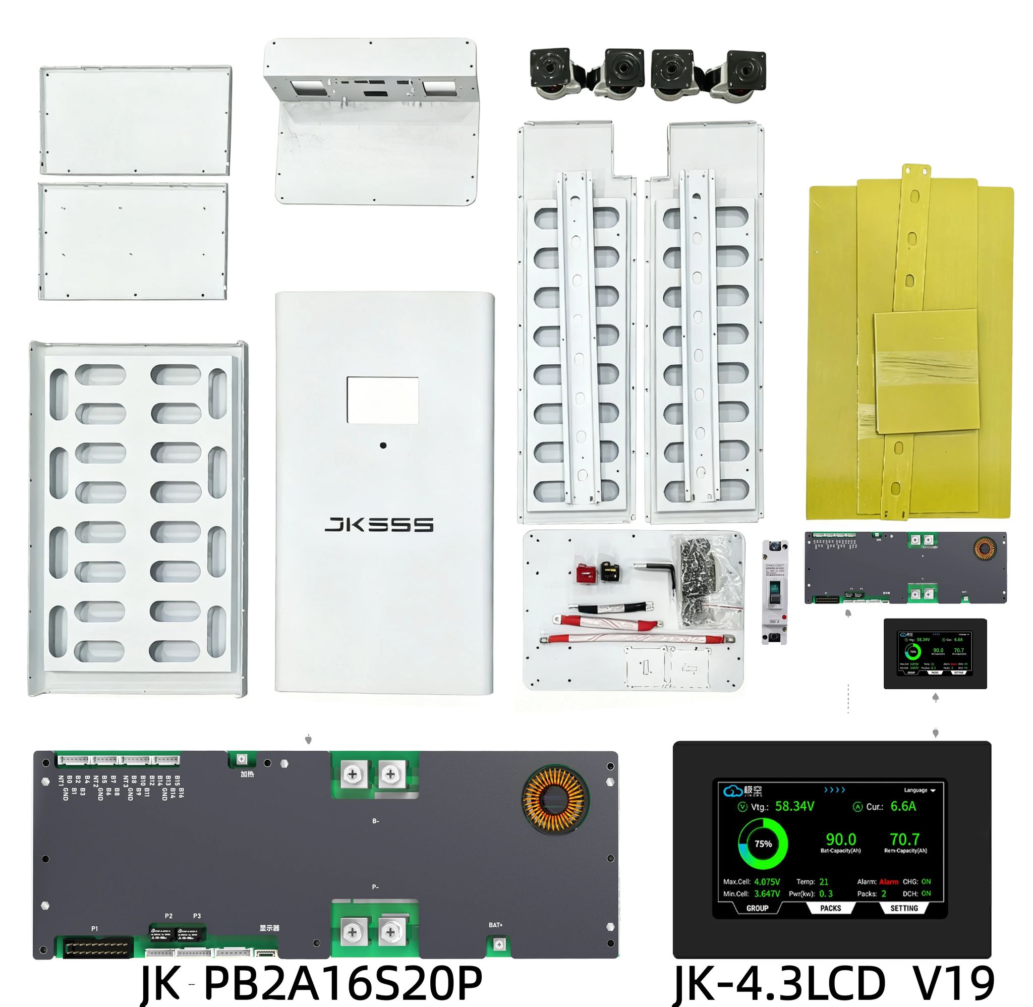 Batterie-kit, Diy-montage, Lcd-überwachung, Leere Box Und Lcd Bms