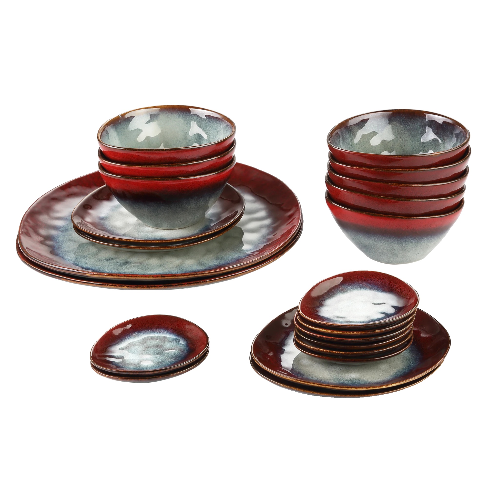 Geschirrset, Elegantes Design, Langlebige Keramik, 22-teil