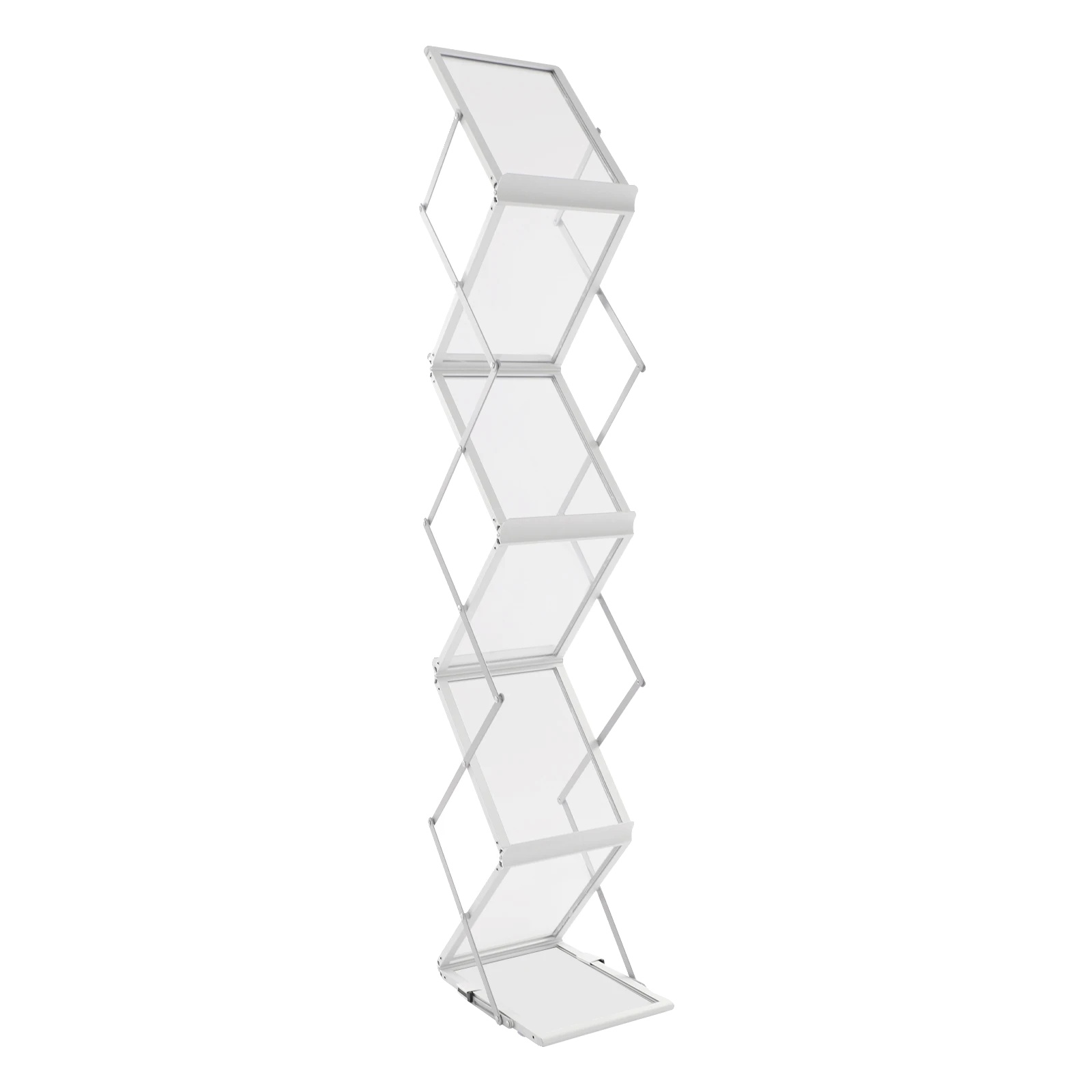 Zeitschriftenständer, Freistehend, Platzsparendes Design, Silber
