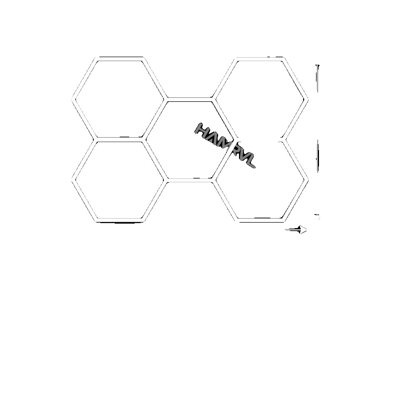 Sechseckige Led-leuchte, Dimmbar, Energieeffizient, Hr-5hex-b, Nicht Dimmbar 6000k-b, Aluminiumgehäuse-h