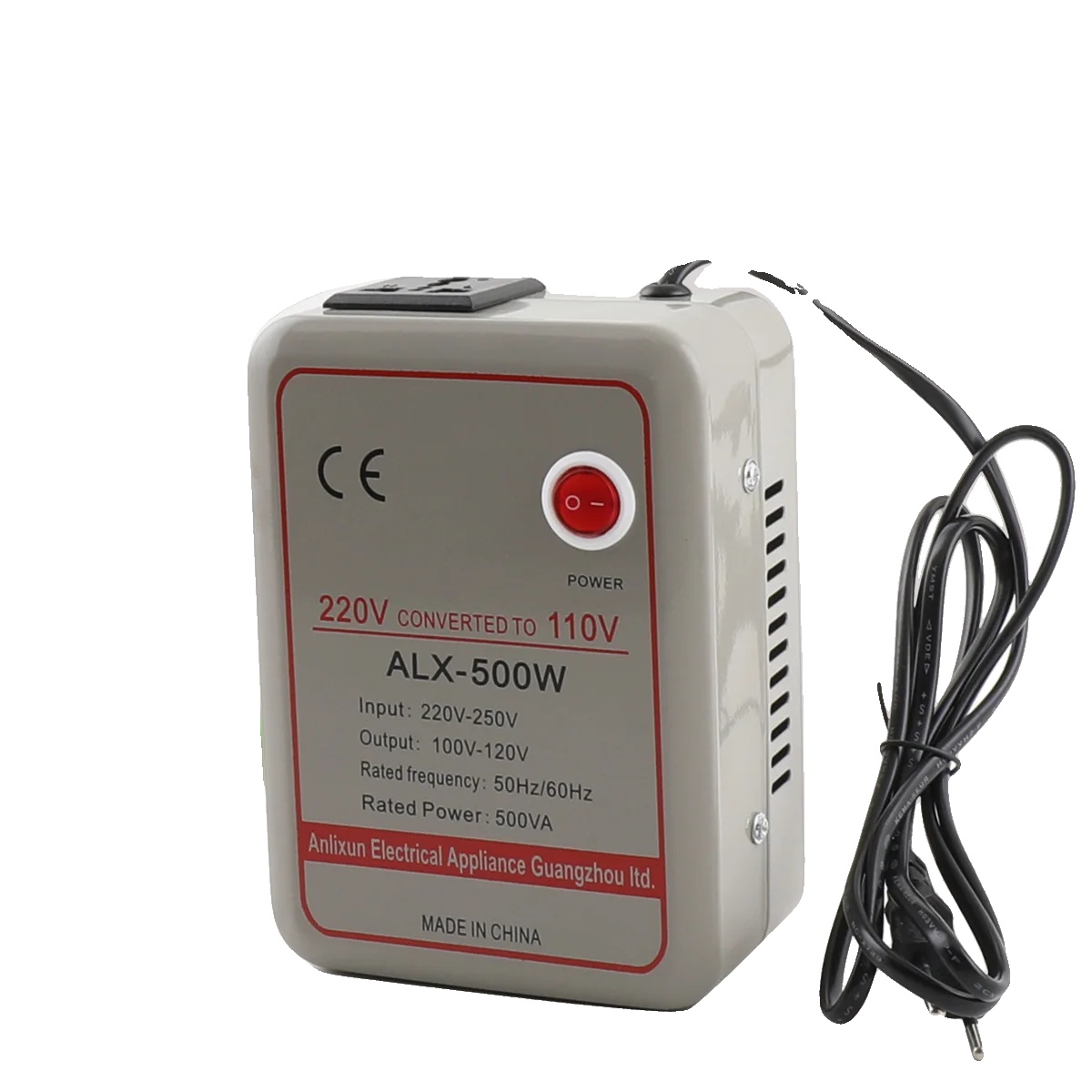 Spannungswandler, 500w Maximale Leistung, Eingangsspannung 220-250v, Ausgangsspannung 100-120v, Kompakte Größe 23x14x10 Cm, Gewicht 1,7 Kg