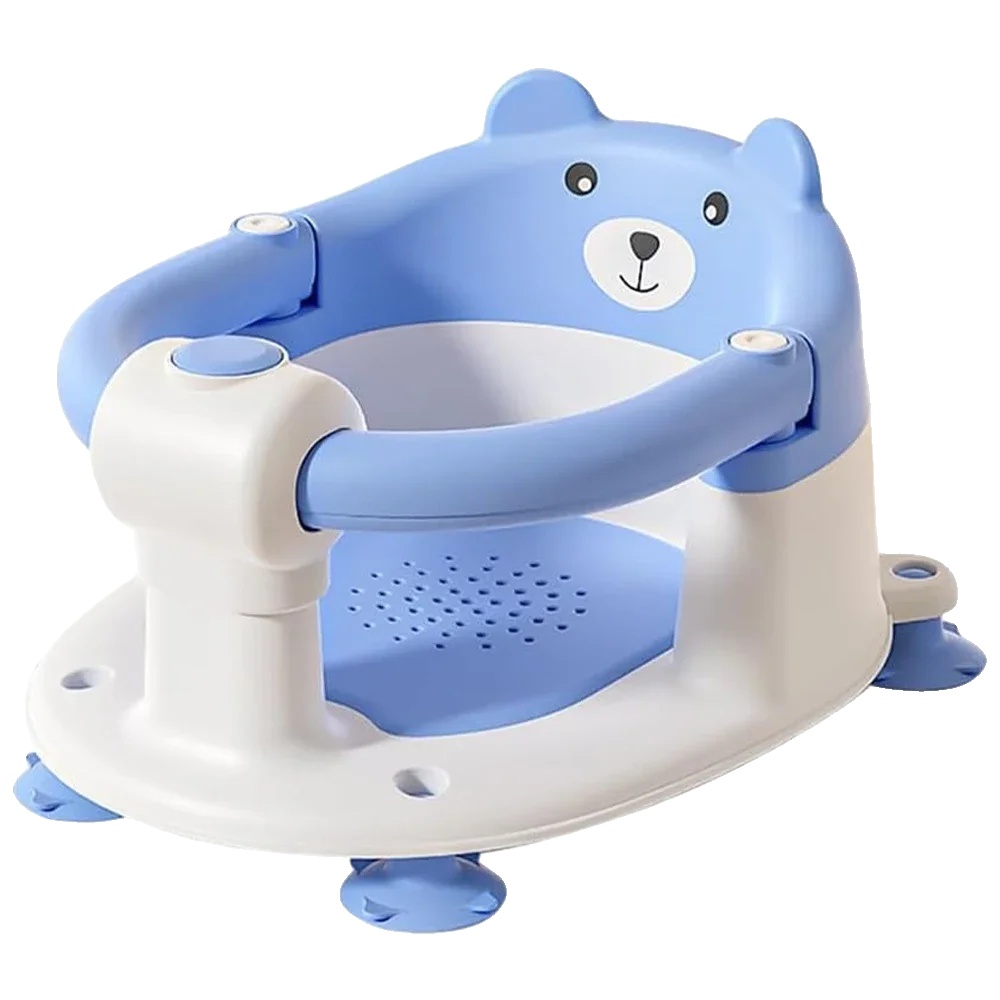 Babybadewannenstuhl, Faltbares Design, Rutschfeste Basis, Blau