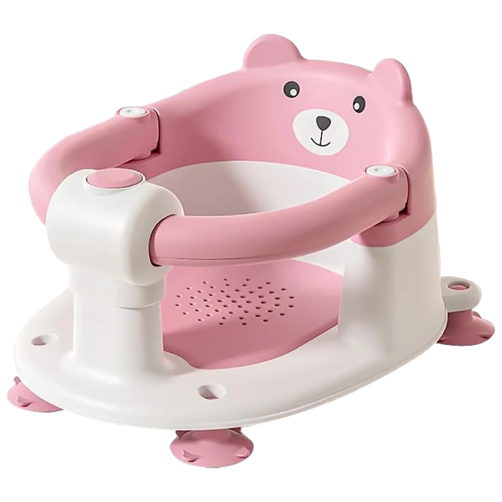 Babybadewannenstuhl, Faltbares Design, Rutschfeste Basis, Rosa