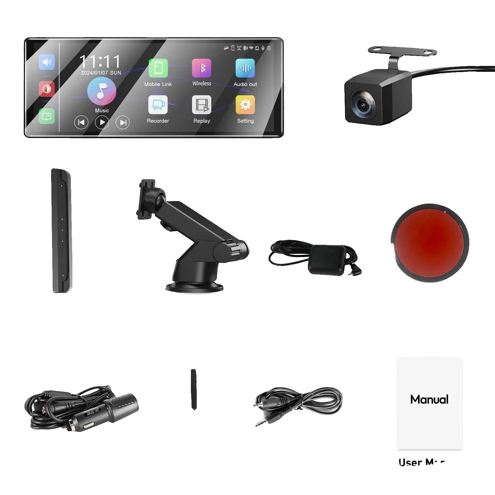 Dashcam, 4k Aufnahme, Dual-linsen-system, Mit Gps