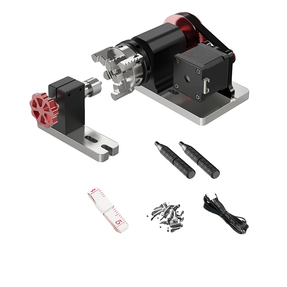 Rotary-modul-kit, 60 Mm Klemmdurchmesser, Kompatibel Mit Rotary Cnc, Zwei Bäume Rotary Modul Kit