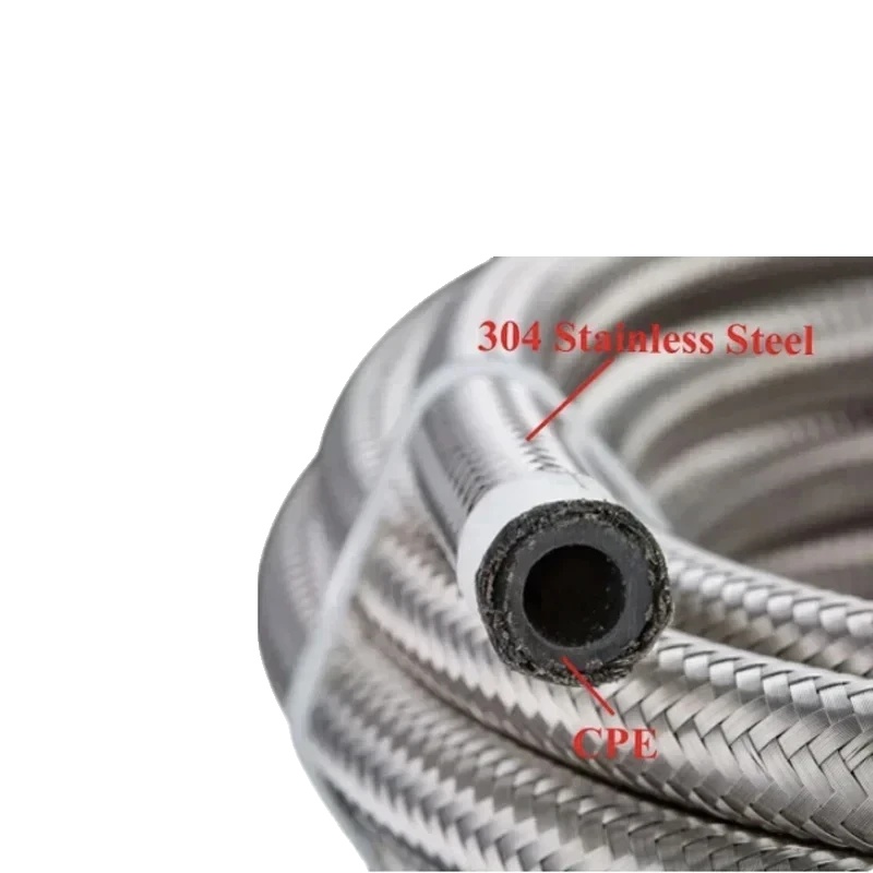 Kraftstoffschlauch, Edelstahl Und Cpe-gummi, Hochdruckbeständig, 3m An10 Id14,2mm
