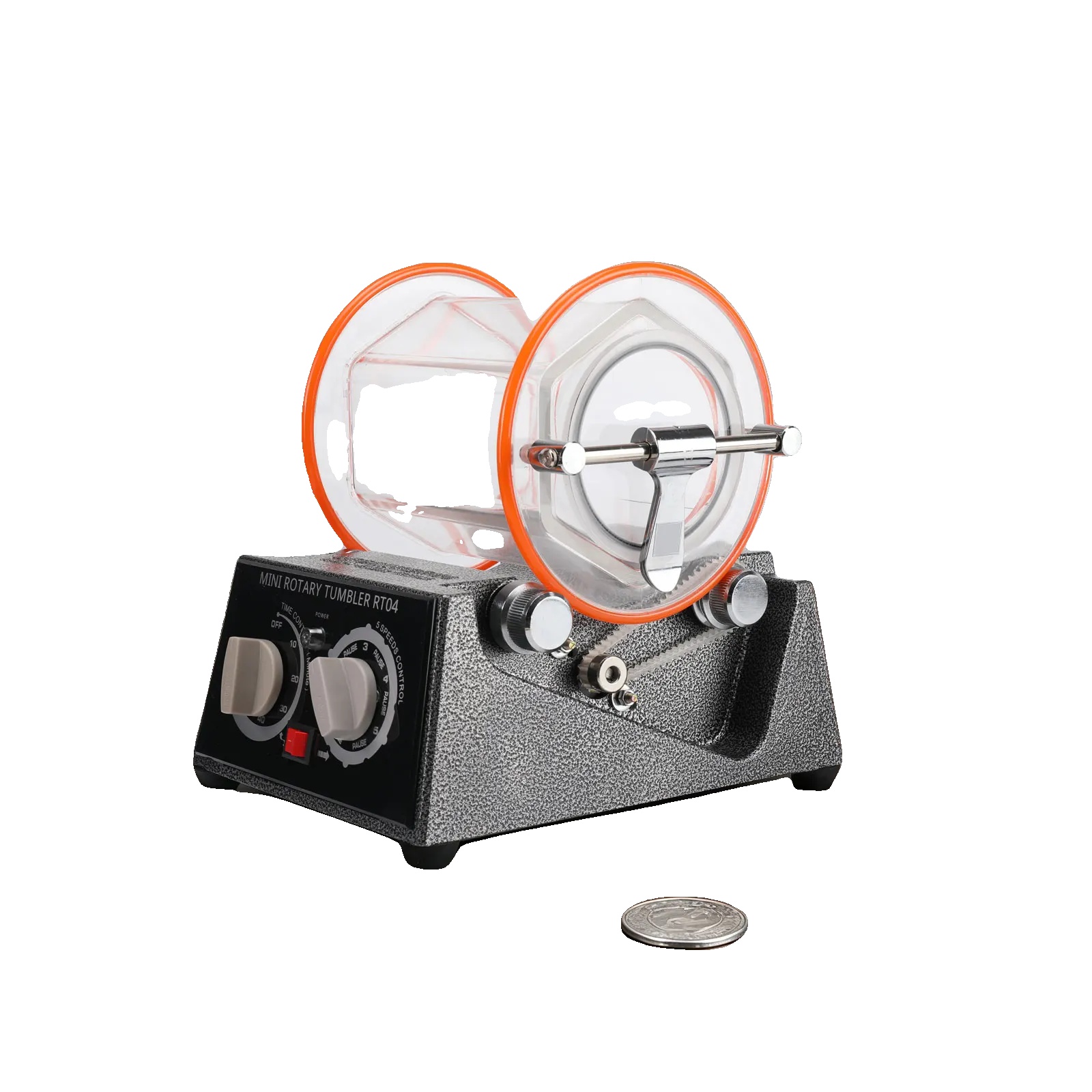 Schmuckpolierer, Kapazität 3 Kg, Langlebiges Polycarbonat, Einstellbare Geschwindigkeit 10-60 Minuten, Bidirektionale Rotation, Rutschfeste Gummimatte