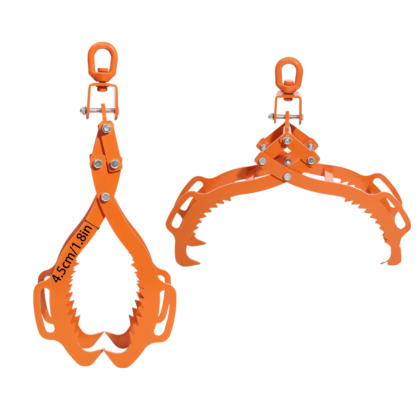 Log Hebezangen, Hohe Tragfähigkeit, Ergonomisches Griffdesign, Orange