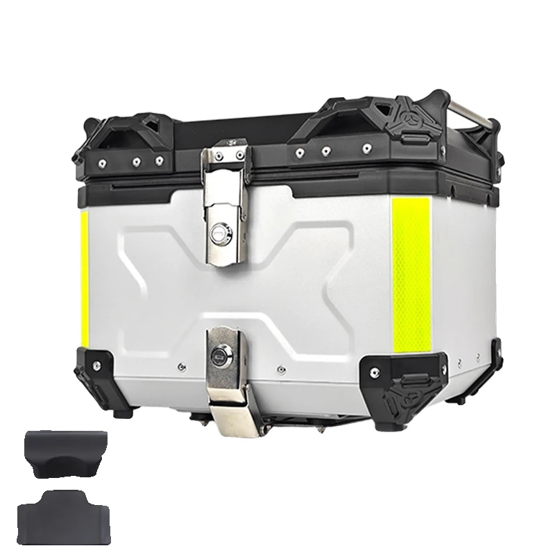 Motorrad Topcase, Wasserdicht, Diebstahlschutzschloss, Silber-x Prägung