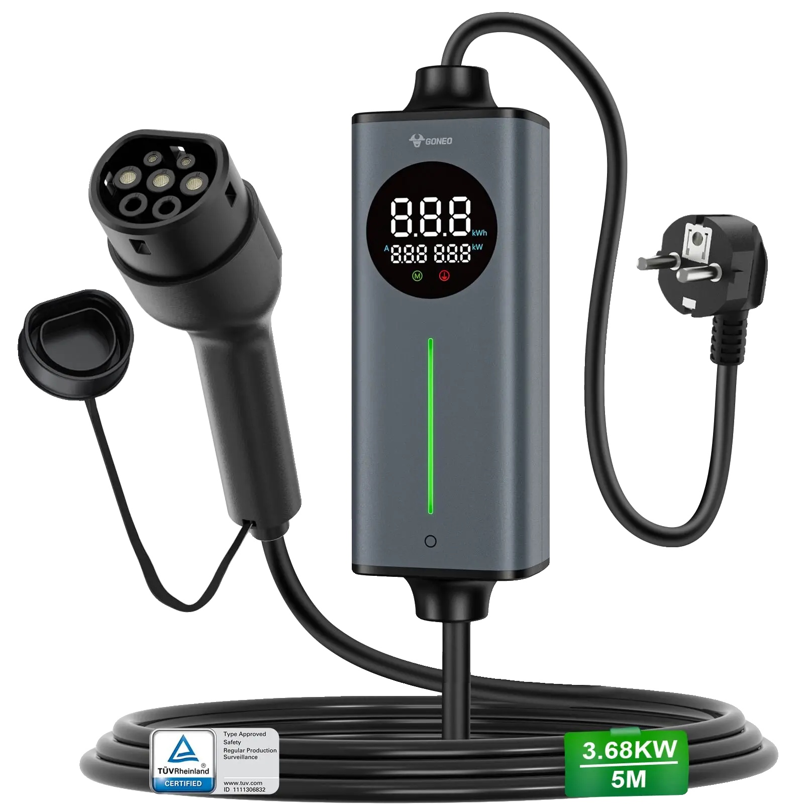 Ev-ladegerät, Intelligente Temperaturregelung, Mehrere Schutzfunktionen, 3.6kw 5m