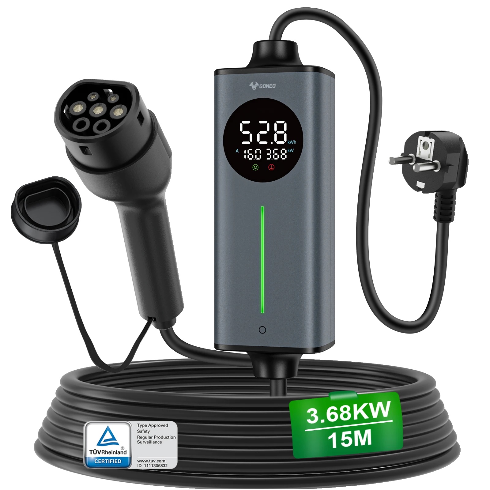 Ev-ladegerät, Intelligente Temperaturregelung, Mehrere Schutzfunktionen, 3.6kw 15m