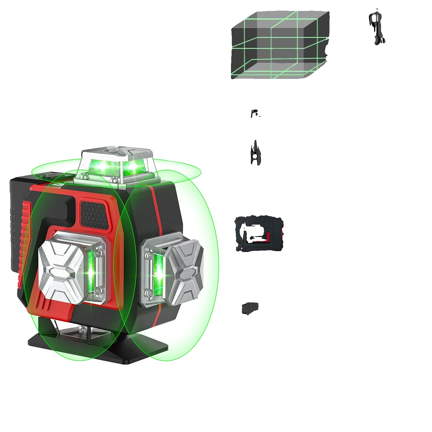 Laser-niveau, Vertikale Und Horizontale Verwendung, Grüner Strahl, Mit Stativ + Kunststoffbox
