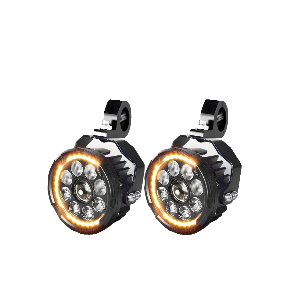 Motorrad Zusatzlichter, Led Scheinwerfer, Fern-/abblendlichtfunktion, Weißer Bernstein Drl