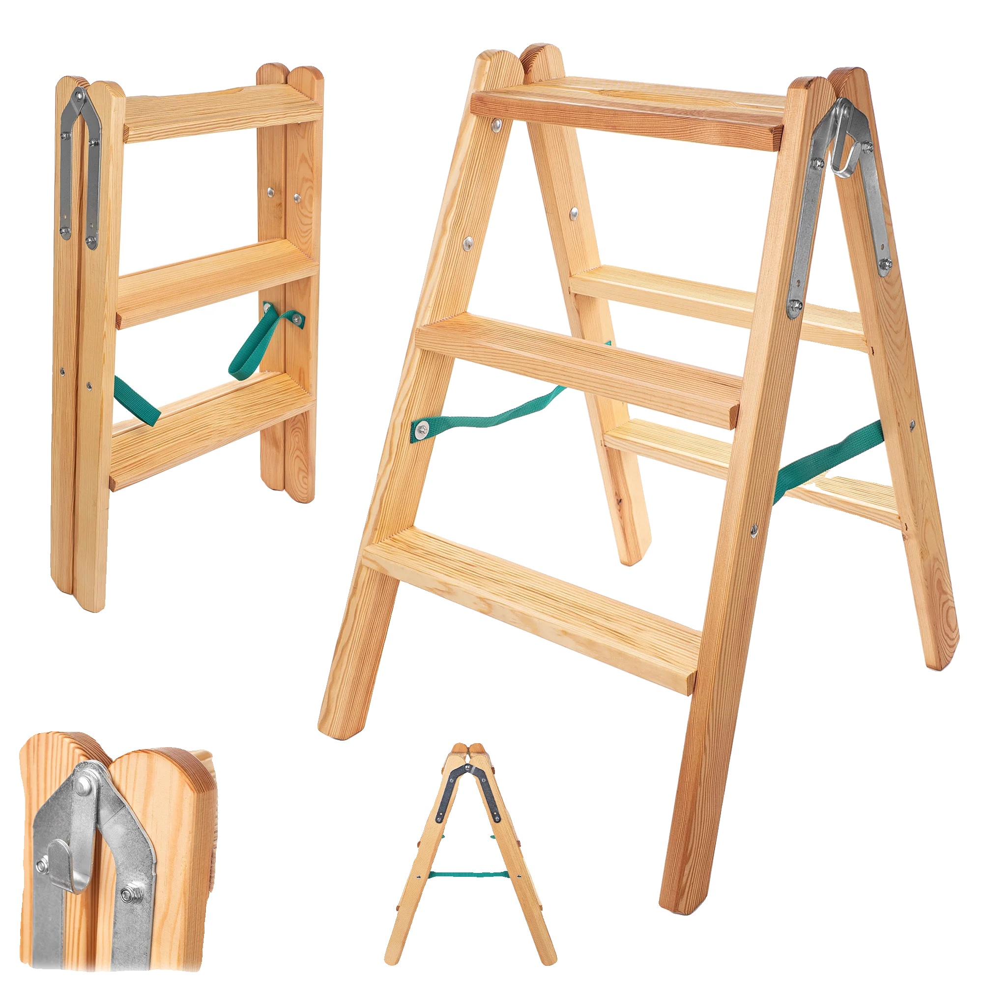 Leiter, Holz, 2x3 Konfiguration, Breite Stufen, Maximale Tragfähigkeit: [relevante Kapazität Einfügen], Langlebige Konstruktion
