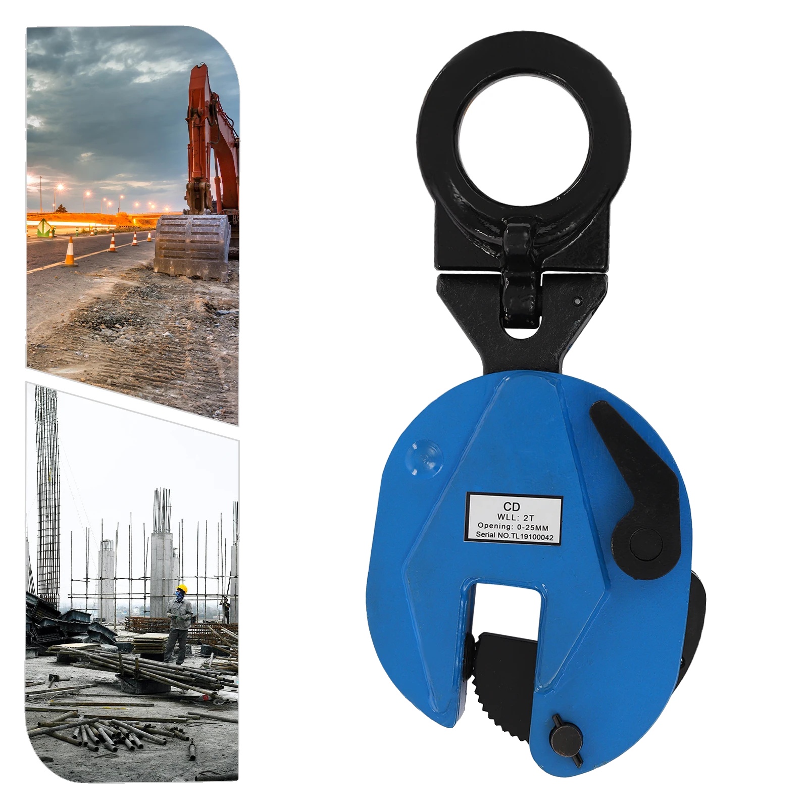 Vertikalklemmen, Legierter Stahl, Backenöffnung 0–25 Mm, Geeignet Für Platten Von 0–25 Mm Dicke, Federverriegelung, Gewicht 2,2 Kg