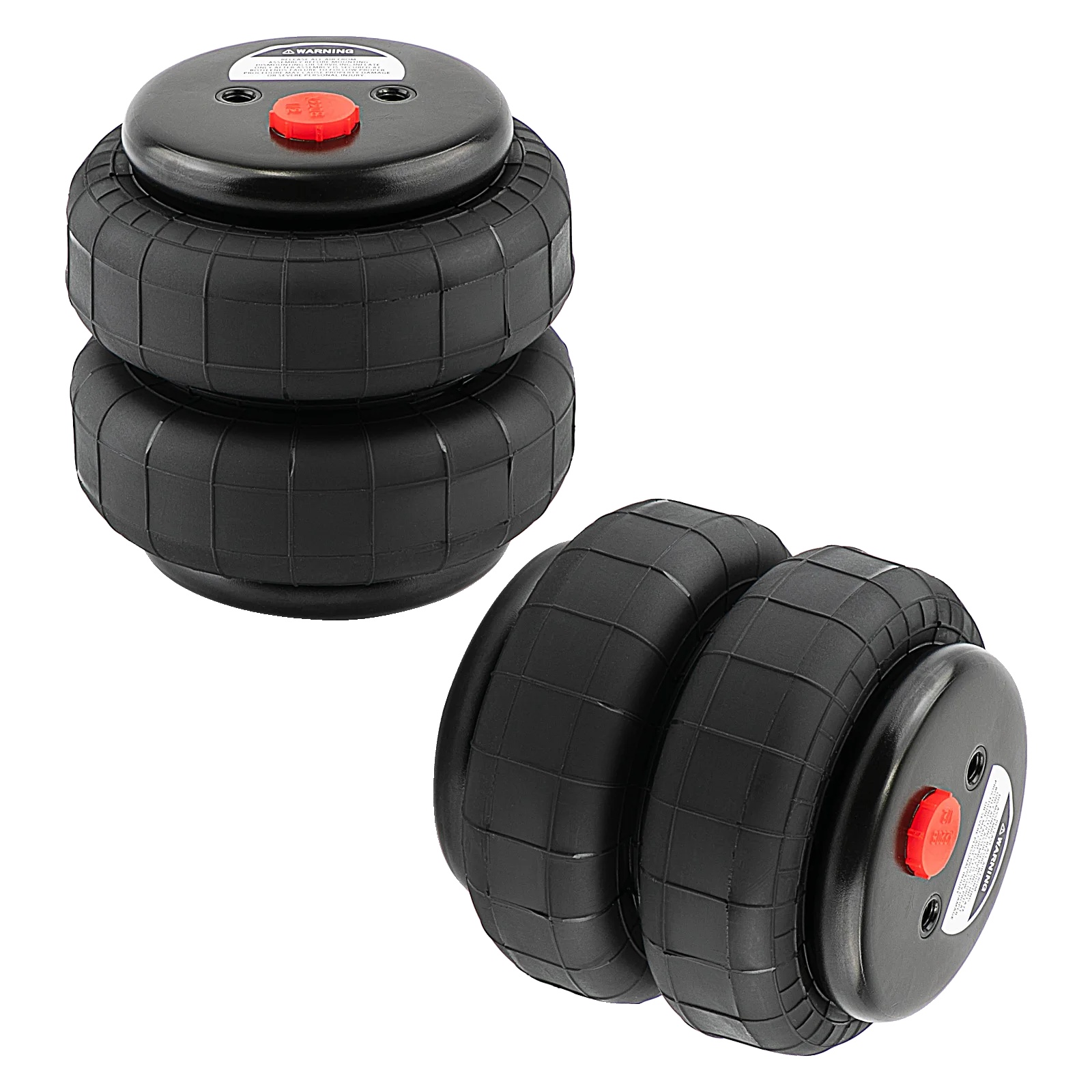 Luftfederungsbeutel, 1134 Kg Tragfähigkeit, Mindesthöhe 72 Mm, Maximalhöhe 218 Mm, Einzelne Luftanschlussgröße 1/2 Npt, Robustes Doppelt Gewelltes