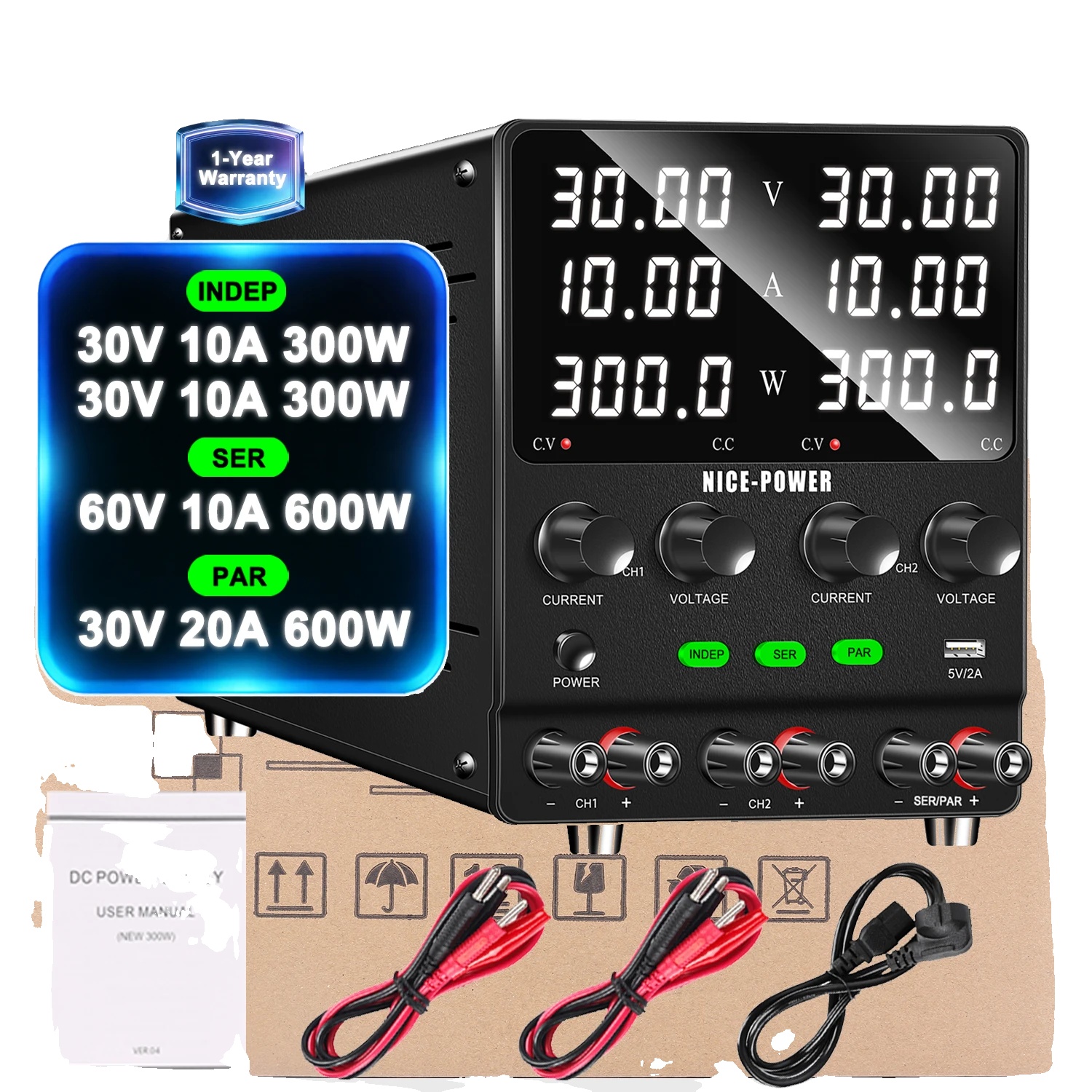 Dc Labornetzgerät, Dualkanal, Einstellbare Spannung Und Strom, 30v10a 60v10a 30v20a